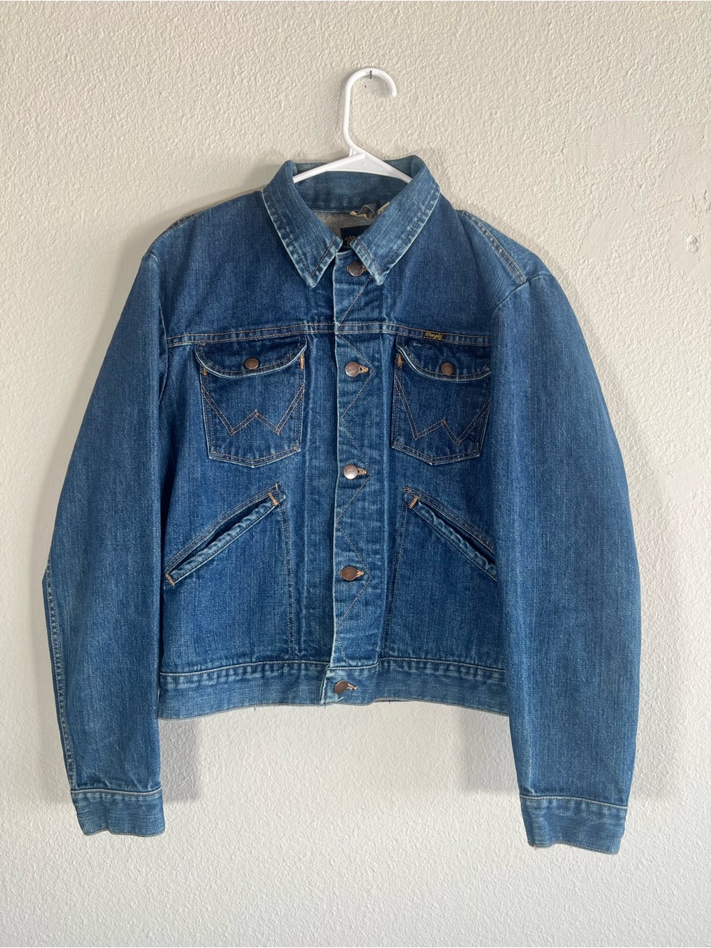 Vintage 70s Wrangler Denim Trucker Jacket 124MJ Size 42 Made in USA EUC